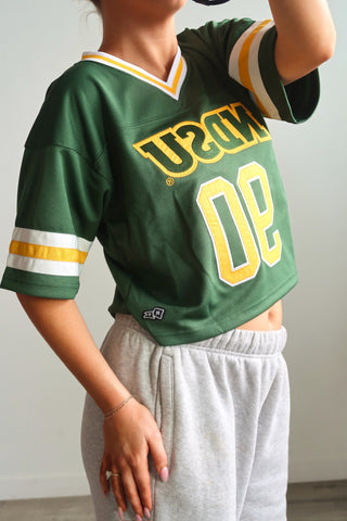 Green NDSU Bison Cropped Jersey