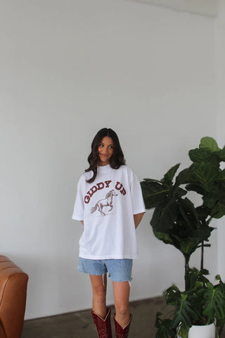 “Giddy Up” Horse Mock Neck Tee Shirt