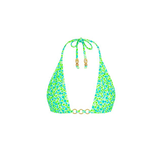 Kulani Kinis Trio Ring Triangle Bikini Top - Apple Blossom