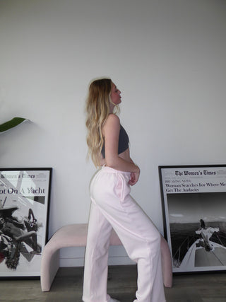 Pale Pink Staple Wide Leg Sweatpants