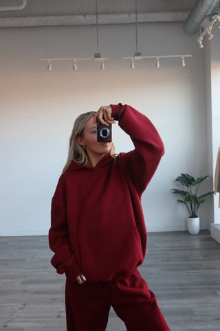 Maroon Staple Oversized Hoodie