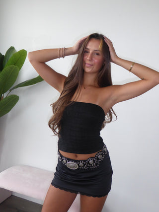 Black Lace Tube Top