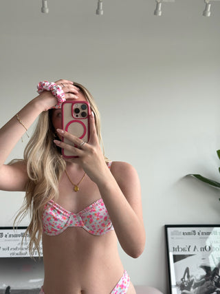 Kulani Kinis Double Ruffle Underwire Bikini Top - Flamingo Flora