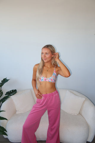 Berry Love French Terry Wide Leg Sweatpants