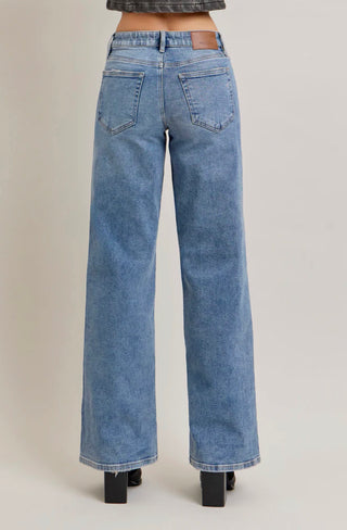 Hidden Nori Medium Dark Mid Rise Wide Leg