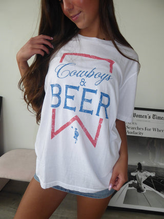Cowboys & Beer Oversized Tee Shirt