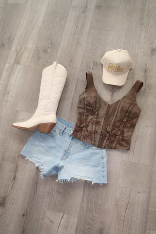 Matisse Dixie White Cowgirl Boots