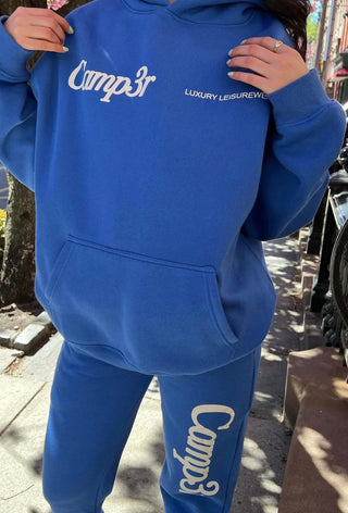 Royal Blue Happy Camp3r Luxury Leisurewear Hoodie