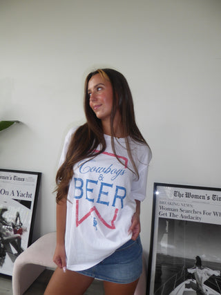 Cowboys & Beer Oversized Tee Shirt