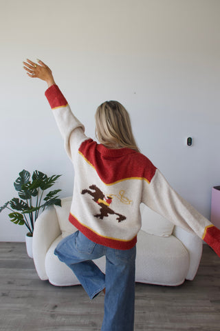 Cowboy Riding Horse Zip Up