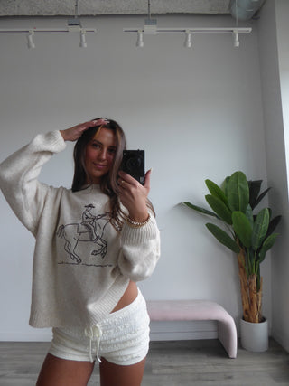 Beige Horse Sweater