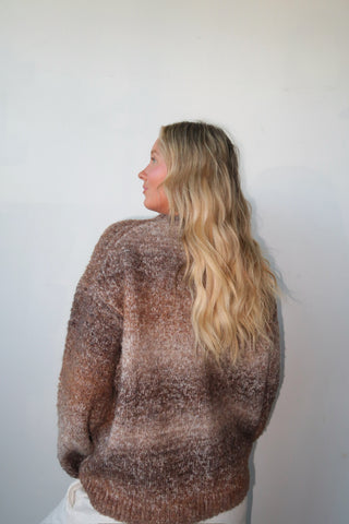 Brown Ombré Oversized Sweater