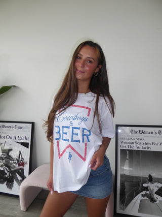 Cowboys & Beer Oversized Tee Shirt