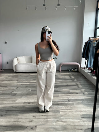 Stone Taupe V-Neck Butter Soft Tank Top
