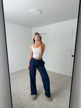 Long Midnight Staple Wide Leg Sweatpants