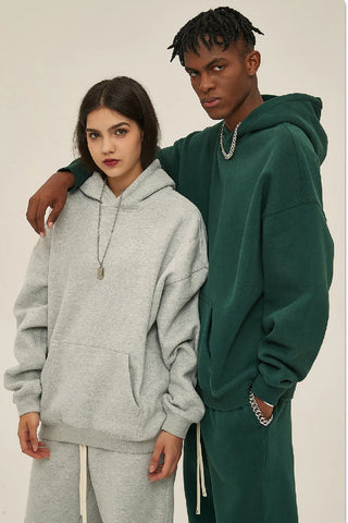 Dark Green Core Fleece Loose Fit Hoodie