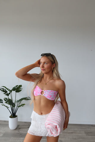 Kulani Kinis Strapless Bandeau Bikini Top - Island Blush