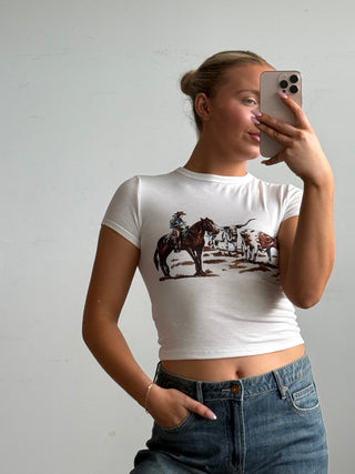Graphic Western Short Sleeve Top
