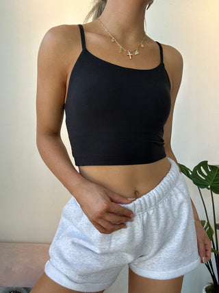 Black Butter Soft Cropped Tank Top