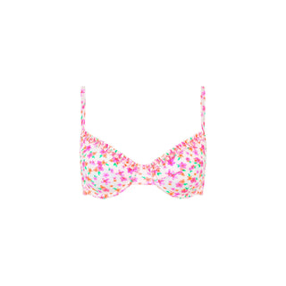 Kulani Kinis Double Ruffle Underwire Bikini Top - Flamingo Flora