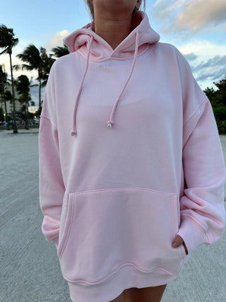 “Do What Makes You Happy” Light Pink Embroider Hoodie