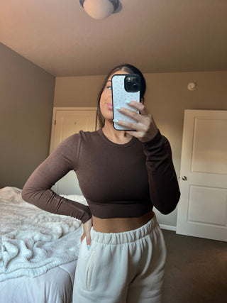 Ribbed Cropped Long Sleeve