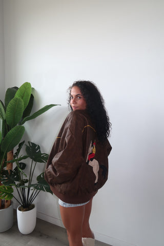 Chocolate Brown Horse Leather Jacket