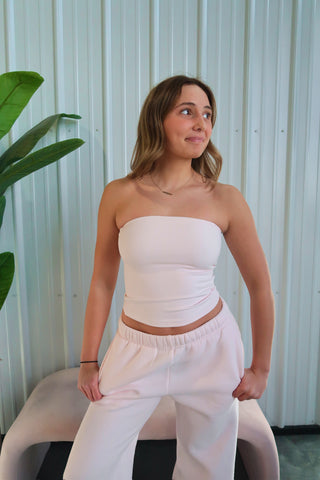 Pale Pink Staple Bandeau Top