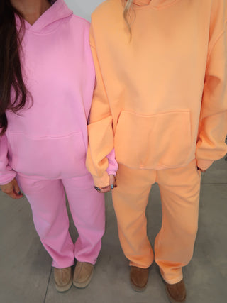Bubblegum Pink Staple Wide Leg Sweatpants