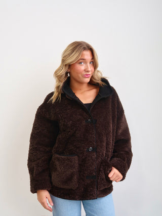 Brown Sherpa Shearling Coat