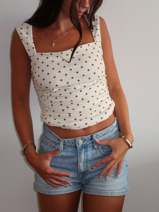 Polka Dot Square Neck Tank Top