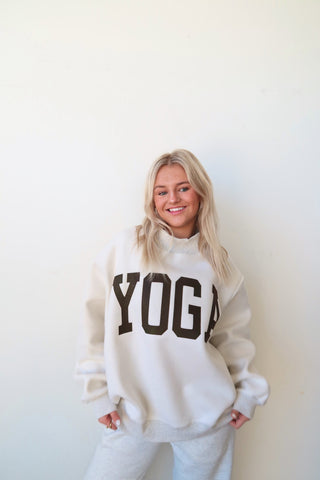 *PRE-ORDER* - Pilates/Yoga Reversible Mock Neck Sweatshirt - Ash Grey & Brown