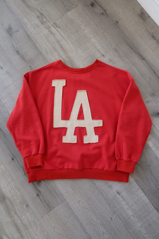 Dusty Red  LA Patchwork Crewneck