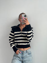 Load image into Gallery viewer, Striped Quarter Zip Sweater
