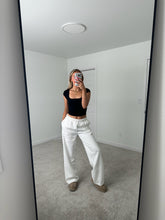 Load image into Gallery viewer, Long White Staple Wide Leg Sweatpants
