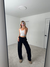 Load image into Gallery viewer, Long Black Staple Wide Leg Sweatpants
