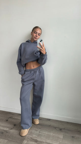 Regular French Blue Staple Wide Leg Sweatpants