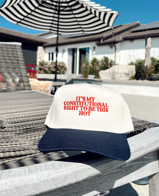 “It’s My Constitutional Right To Be This Hot” Embroidered Trucker Hat