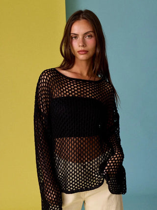 Black Crochet Long Sleeve