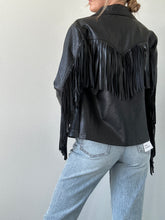 Load image into Gallery viewer, Faux Leather Fringe Jacket
