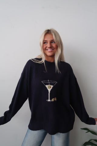 Oversized Navy Martini Sweater