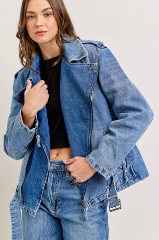 Hidden Relaxed Biker Jacket