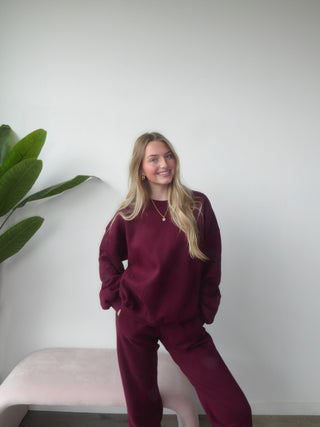 Black Cherry Staple Oversized Crewneck