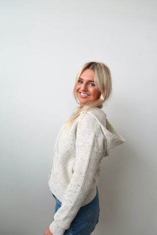 Speckled Knit Hoodie