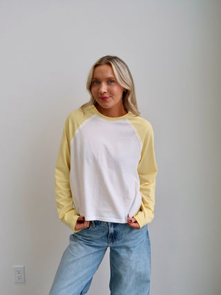 Yellow/White Baseball Long Sleeve Tee