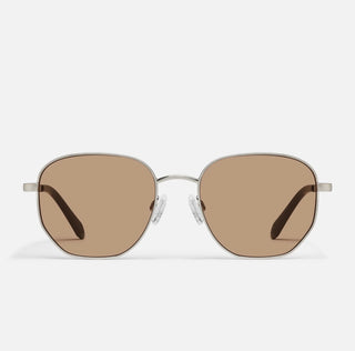 Quay Brushed Silver Frame/Tan Lens - Big Time