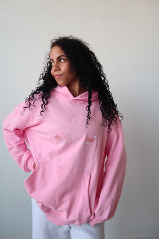Lottie Pink Beaded Ocean Hoodie