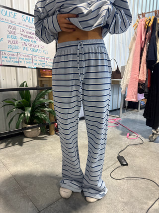 Baby Blue/Navy Striped Lounge Pants