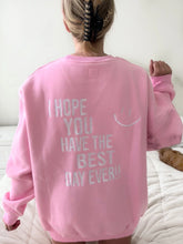 Load image into Gallery viewer, Best Day Ever Light Pink Embroider Crewneck
