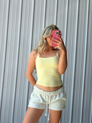Pale Yellow Everyday Square Neck Cami